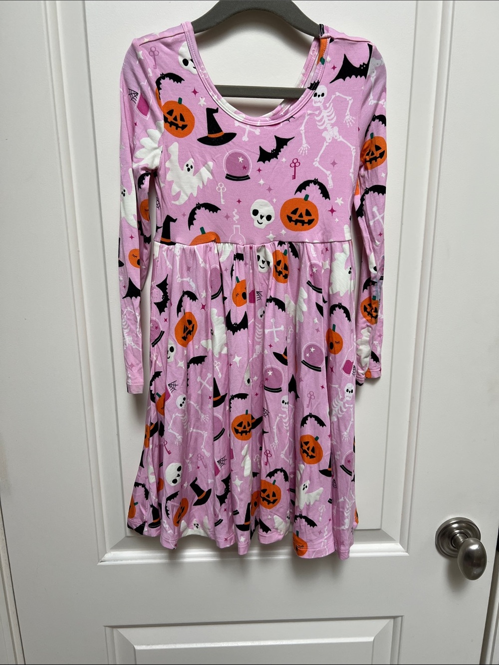 Little Sleepies Pink Halloween Pumpkin & Ghost Long Sleeve Dress - nwot